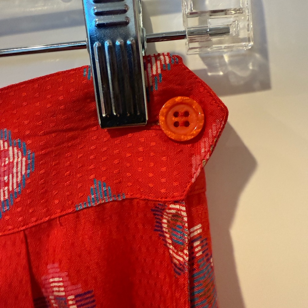 Red Patterned Midi Skirt - Picture 6 of 15